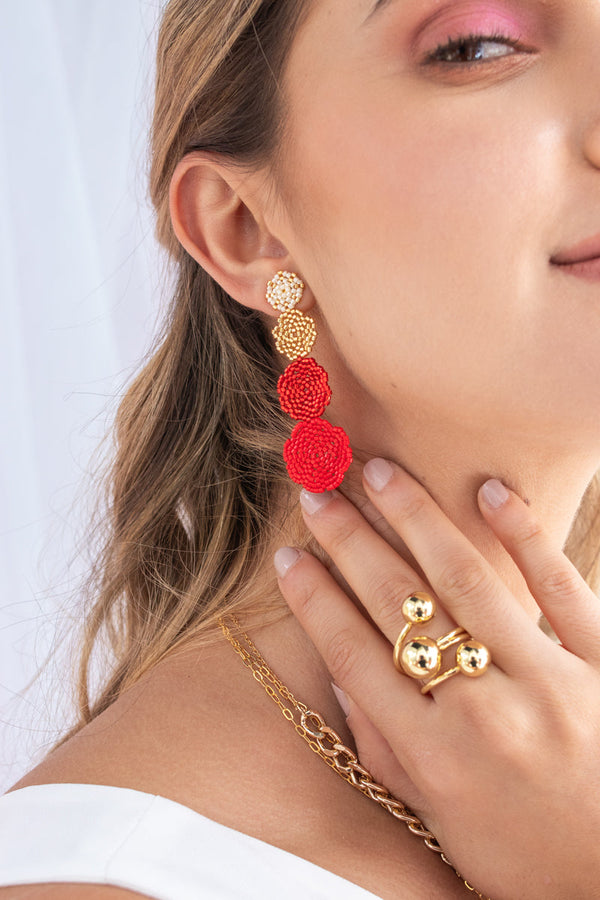 Aretes Rojo Miyuki 63