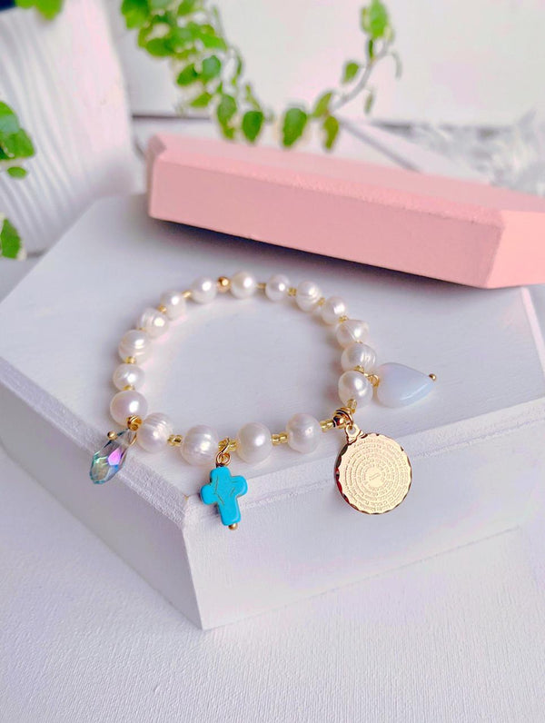 Pulsera Padre Nuestro Perla