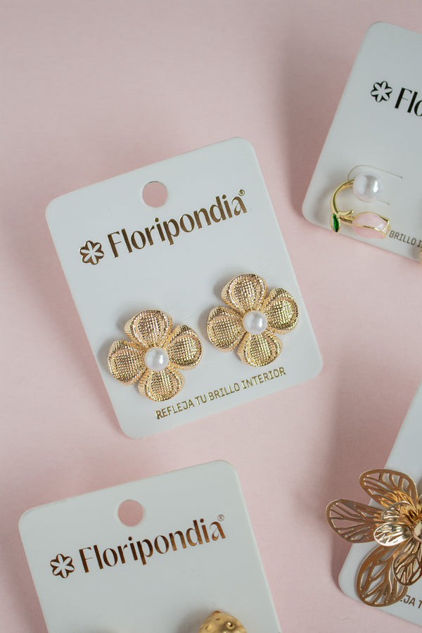 Aretes Flor Perla