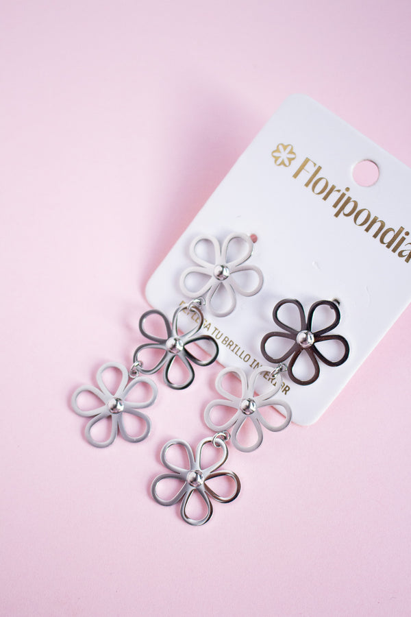 Aretes Flores Cascada