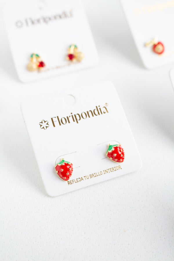 Aretes Strawberry Red