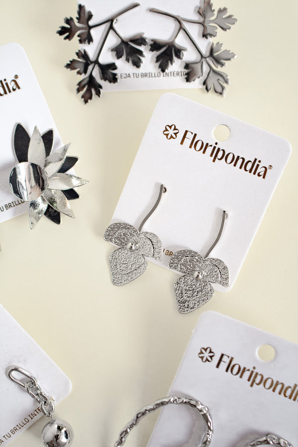 Aretes Orquidea Plateadas