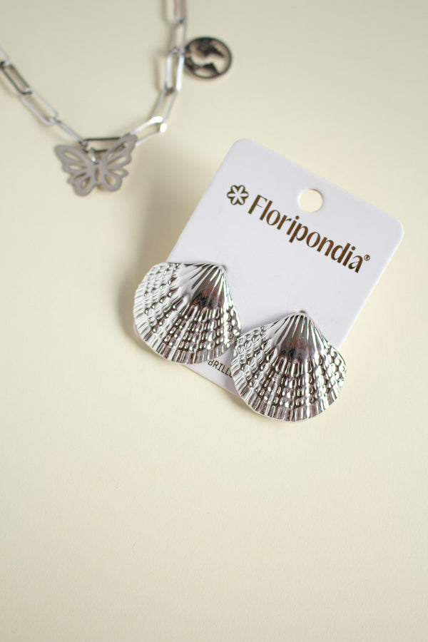 Aretes Plateados Concha