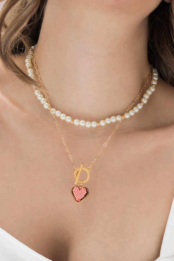 Cadena Corazon Pink 11