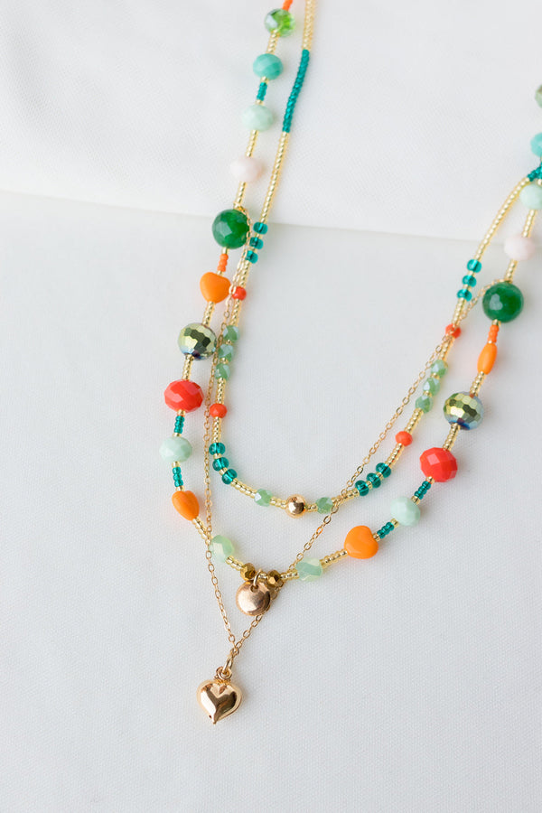 Collar Verde Corazon 2203