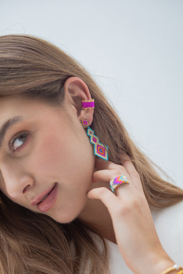 Earcuff Fucsia Dorado