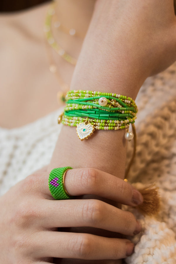 Pulsera Green Corazon 06